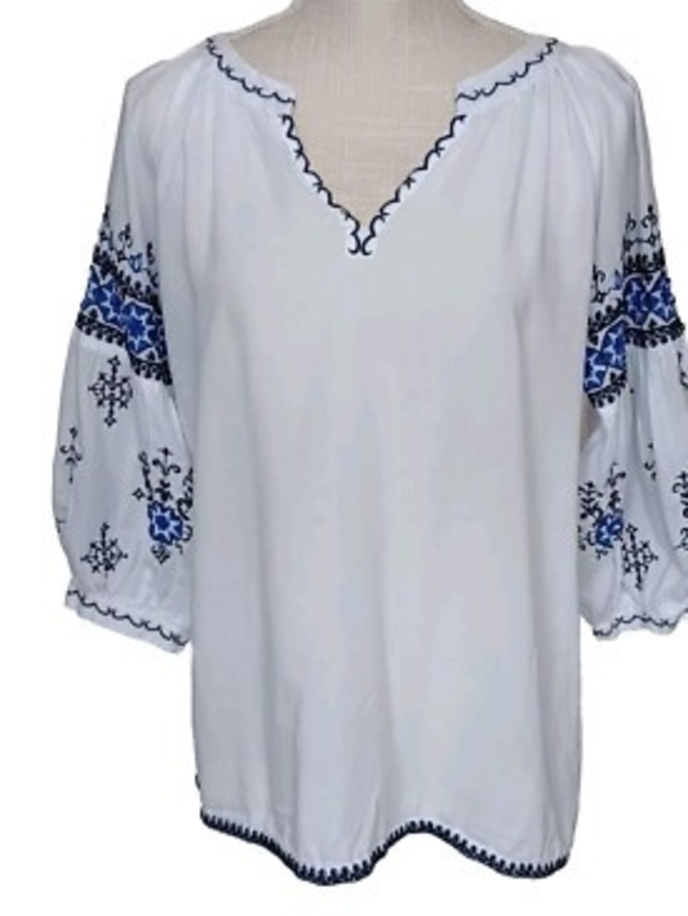 Embroidered Lightweight Gauze Cotton Embroidered India Boho XL
